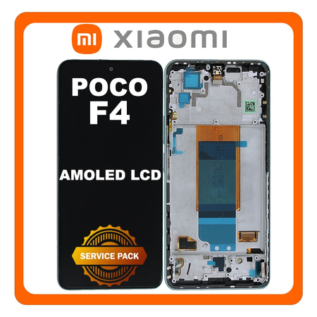 HQ OEM Συμβατό Με Xiaomi Poco F4 (22021211RG, 22021211RI) AMOLED LCD Display Screen Assembly Οθόνη + Touch Screen Digitizer Μηχανισμός Αφής + Frame Bezel Πλαίσιο Σασί Nebula Green Πράσινο (Premium A+)