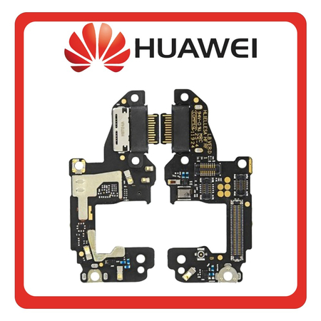 HQ OEM Συμβατό Με Huawei P30 (ELE-L29, ELE-L09) USB Type-C Charging Dock Connector Flex Sub Board, Καλωδιοταινία Υπό Πλακέτα Φόρτισης + Microphone Μικρόφωνο (Premium A+)