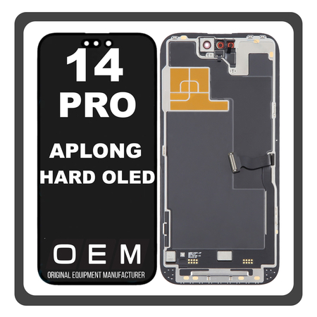 HQ OEM Συμβατό Με For Apple iPhone 14 Pro (A2890, A2650) APLONG HARD OLED LCD Display Screen Assembly Οθόνη + Touch Screen Digitizer Μηχανισμός Αφής With IC Removable Black Μαύρο (Premium A+) (Lifetime Warranty Για Συνεργατες B2B​)