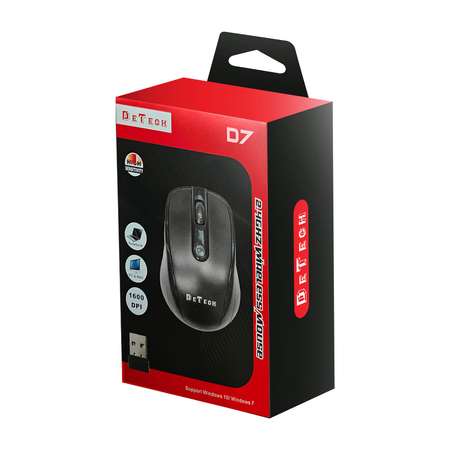 Ποντίκι Detech d7, Wireless, Usb, Black - 776