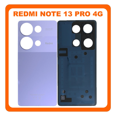 HQ OEM Συμβατό Με Xiaomi Redmi Note 13 Pro 4G (23117RA68G, 2312FPCA6G) Rear Back Battery Cover Πίσω Κάλυμμα Καπάκι Πλάτη Μπαταρίας Lavender Purple Μωβ (Premium A+)