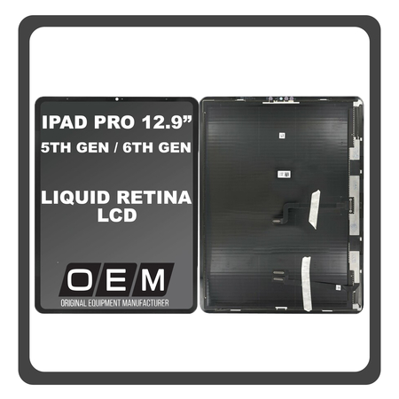 HQ OEM Συμβατό Με Apple iPad Pro 2021 5th Gen 12.9" (A2379, A2461) / Apple iPad Pro 2022 6th Gen 12.9" (A2764, A2437) Liquid Retina XDR mini-LED LCD Display Aseembly Screen Οθόνη + Touch Digitizer Unit Μηχανισμός Aφής Space Gray Μαύρο (Premium A+)