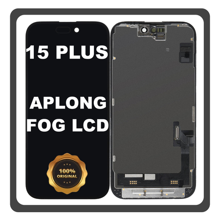 Γνήσια Original FOG For Apple iPhone 15 Plus, iPhone 15+ (A3094, A2847, A3093, A3096) Super Retina XDR OLED LCD Display Screen Assembly Οθόνη + Touch Screen Digitizer Μηχανισμός Αφής Midnight Μαύρο (Lifetime Warranty Για Συνεργατες B2B​)