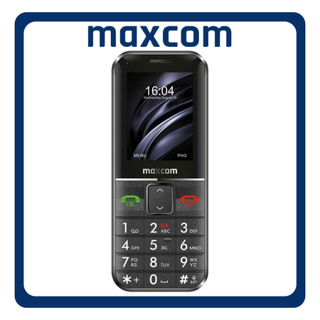 MaxCom MM735 Single SIM, Brand New Feature Mobile Phone Κινητό με Κουμπιά + Ασύρματο Βραχιόλι Black Μαύρο