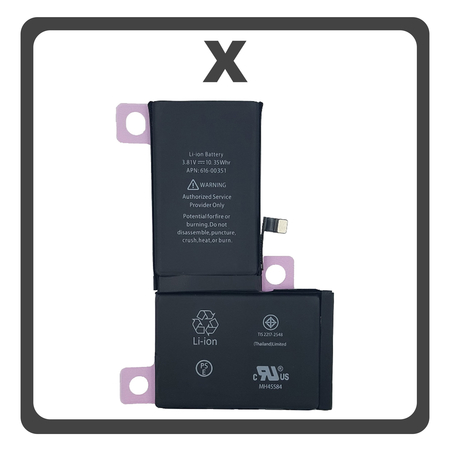 HQ OEM Συμβατό Με Apple iPhone X, iPhoneX (A1865, A1901) APLONG Battery Μπαταρία High Capacity Li-Ion 3200 mAh (Premium A+) (1 Year Warranty Για Συνεργατες B2B)