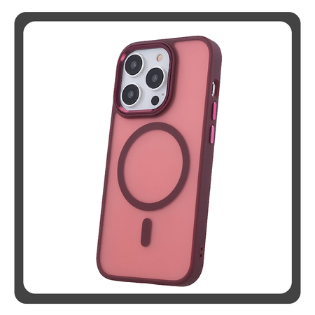 Θήκη Πλάτης - Back Cover, Silicone Σιλικόνη Red Κόκκινο Frozen Mag Case For iPhone 15 Pro Max
