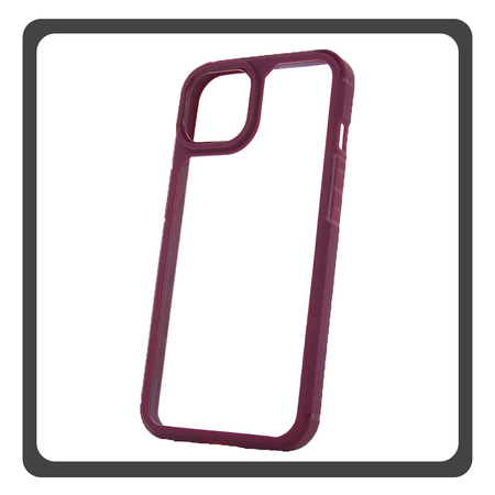 Θήκη Πλάτης - Back Cover, Silicone Σιλικόνη Maroon Βυσσινί Color Shock Case iPhone 15 Pro Max