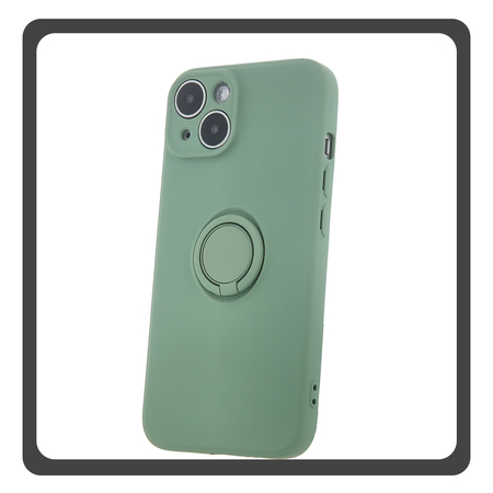 Θήκη Πλάτης - Back Cover, Silicone Σιλικόνη Mint Green Πράσινο Finger Grip Case iPhone 15
