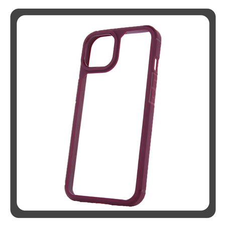 Θήκη Πλάτης - Back Cover, Silicone Σιλικόνη Maroon Βυσσινί Color Shock Case iPhone 15