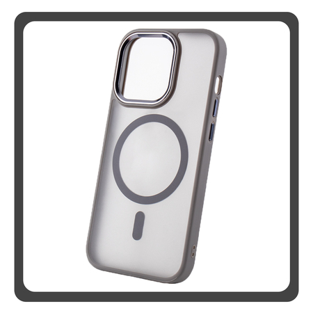 Θήκη Πλάτης - Back Cover, Silicone Σιλικόνη Gray Γκρι Frozen Mag Case For iPhone 15 Plus