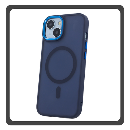 Θήκη Πλάτης - Back Cover, Silicone Σιλικόνη Navy Blue Μπλε Frozen Mag Case For iPhone 15 Plus