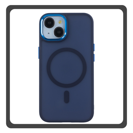 Θήκη Πλάτης - Back Cover, Silicone Σιλικόνη Navy Blue Μπλε Frozen Mag Case For iPhone 15 Plus