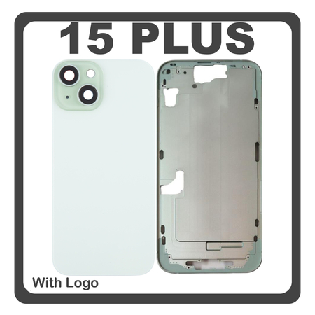HQ OEM Συμβατό Με Apple iPhone 15 Plus, iPhone 15+ (A3094, A2847) Rear Back Battery Cover Middle Frame + Housing Πίσω Κάλυμμα Καπάκι Πλάτη Μπαταρίας - Σασί + Camera Lens Τζαμάκι Κάμερας + Side Keys + Sim Tray + Magsafe Green Πράσινο (Premium A+)