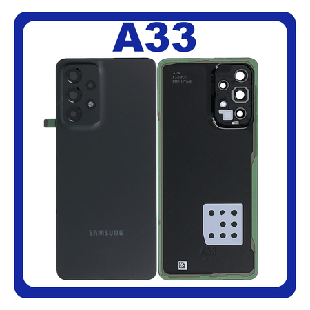 HQ OEM Συμβατό Με Samsung Galaxy A33 5G (SM-A336E, SM-A336B) Rear Back Battery Cover + Camera Lens Πίσω Κάλυμμα Καπάκι Πλάτη Μπαταρίας + Τζαμάκι Κάμερας Black Μαύρο (Premium A+)
