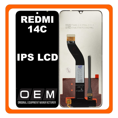 HQ OEM Συμβατό Με Xiaomi Redmi 14C (2411DRN47C, 2409BRN2CA) AMOLED LCD Display Screen Assembly Οθόνη + Touch Screen Digitizer Μηχανισμός Αφής Black Μαύρο (Premium A+)