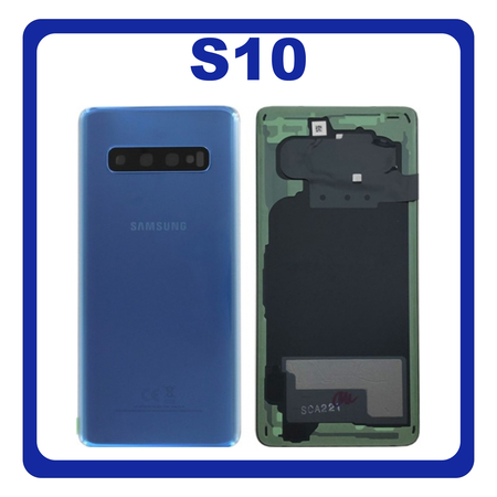 Γνήσιο Original Samsung Galaxy S10 SM-G973F BACK REAR BATTERY COVER ΚΑΠΑΚΙ ΚΑΛΥΜΜΑ ΜΠΑΤΑΡΙΑΣ + CAMERA LENS ΤΖΑΜΑΚΙ ΚΑΜΕΡΑΣ Blue GH82-18378C (Service Pack By Samsung)