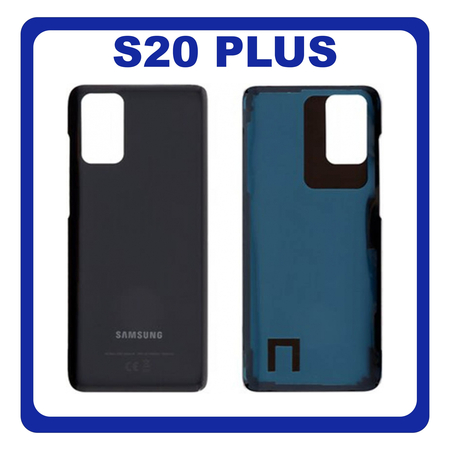 OEM HQ Samsung Galaxy S20 Plus , S20+ G985 (SM-G985, SM-G985F, SM-G985F/DS) Rear Back Battery Cover Πίσω Κάλυμμα Καπάκι Μπαταρίας Black Μαύρο (Premium A+)