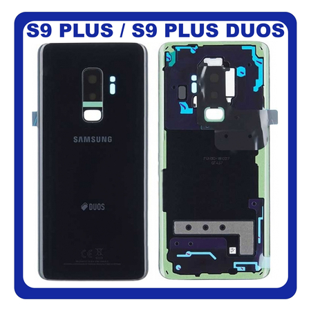 Original Γνήσιο Samsung Galaxy S9 Plus , S9+ Duos G965 (G965F, G965FD, G965F/DS, G965U, G965W, G9650) Rear Back Battery Cover Πίσω Κάλυμμα Πλάτη Καπάκι Μπαταρίας + Camera Lens Τζαμάκι Κάμερας Black Μαύρο GH82-15660A (Service Pack By Samsung)