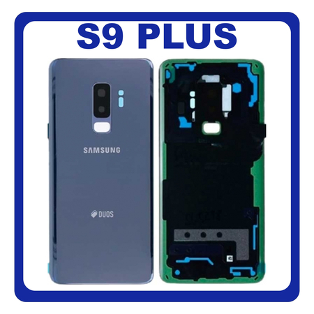 Original Γνήσιο Samsung Galaxy S9 Plus , S9+ Duos G965 (G965F, G965FD, G965F/DS, G965U, G965W, G9650) Rear Back Battery Cover Πίσω Κάλυμμα Πλάτη Καπάκι Μπαταρίας + Camera Lens Τζαμάκι Κάμερας Blue Μπλε GH82-15660D (Service Pack By Samsung)
