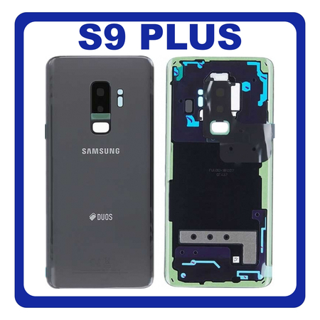 Original Γνήσιο Samsung Galaxy S9 Plus , S9+ Duos G965 (G965F, G965FD, G965F/DS, G965U, G965W, G9650) Rear Back Battery Cover Πίσω Κάλυμμα Πλάτη Καπάκι Μπαταρίας + Camera Lens Τζαμάκι Κάμερας Gray Γκρι GH82-15660C (Service Pack By Samsung)