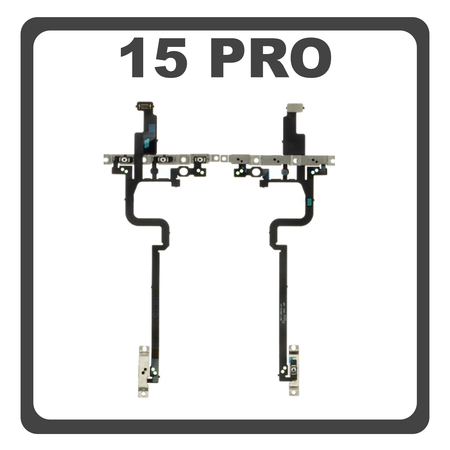 HQ OEM Συμβατό Με Apple iPhone 15 Pro, iPhone 15Pro (A2848, A3101) Power Key Flex Cable On/Off + Volume Key Buttons Καλωδιοταινία Πλήκτρων Εκκίνησης + Έντασης Ήχου (Premium A+)