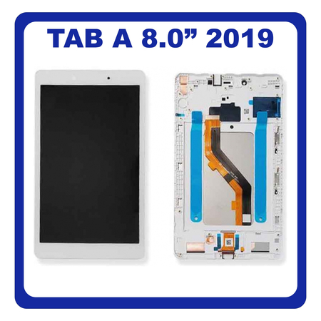 Original Γνήσιο Samsung Galaxy Tab A 8.0 2019 (SM-T290) TFT LCD Display Screen Οθόνη + Touch Screen Digitizer Μηχανισμός Αφής + Frame Πλαίσιο Silver Ασημί GH81-17228A (Service Pack By Samsung)