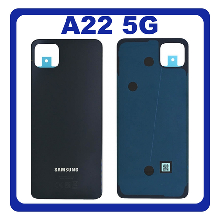 Original Γνήσιο Samsung Galaxy A22 5G A226 (SM-A226B, SM-A226B/DS, SM-A226B/DSN) Rear Back Battery Cover Πίσω Κάλυμμα Πλάτη Καπάκι Μπαταρίας Black Μαύρο GH81-21069A (Service Pack By Samsung)