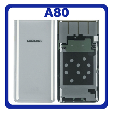 Γνήσια Original Samsung Galaxy A80 (SM-A805F, SM-A8050, SM-A805X, SM-A805N) Rear Back Battery Cover Πίσω Κάλυμμα Καπάκι Πλάτη Μπαταρίας Ghost White Ασημί GH82-20055B (Service Pack By Samsung)