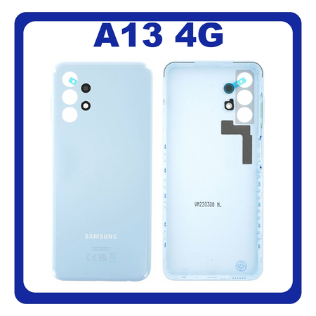 Γνήσια Original Samsung Galaxy A13 (SM-A135F, SM-A135F/DS, SM-A135M) Rear Back Battery Cover Πίσω Κάλυμμα Καπάκι Πλάτη Μπαταρίας + Camera Lens Τζαμάκι Κάμερας Blue Μπλε GH82-28387B (Service Pack By Samsung)