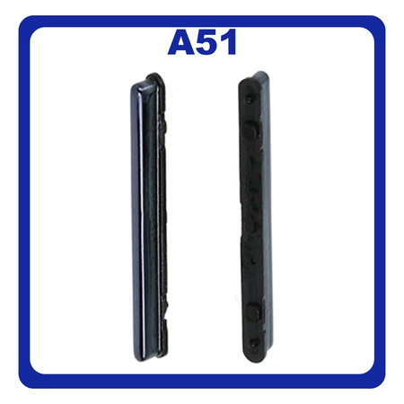 Γνήσια Original Samsung Galaxy A51, Galaxy A 51 (SM-A515F, SM-A515F/DSN, SM-A515F/DS) Volume Button External Side Keys Πλαινό Πλήκτρο Κουμπί Ρύθμισης Έντασης Ήχου Prism Crush Black Μαύρο GH98-45035B (Service Pack By Samsung)