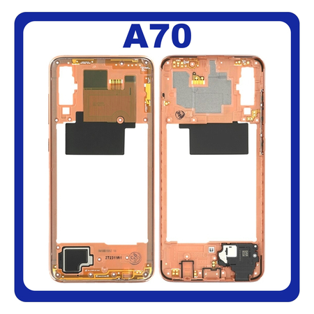 Original Γνήσιο Samsung Galaxy A70 2019, Galaxy A 70 2019 (SM-A705F SM-A705FN SM-A705FN/DS) Front Housing LCD Middle Frame Cover Bezel Plate Μεσαίο Πλαίσιο Coral Κοραλί GH97-23258D (Service Pack By Samsung)