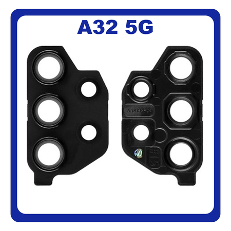 Γνήσια Original Samsung Galaxy A32 5G, A 32 5G (SM-A326B, SM-A326B/DS) Rear Back Camera Frame Πίσω Πλαίσιο Κάμερας Awesome Black Μαύρο GH64-08432A (Service Pack By Samsung)
