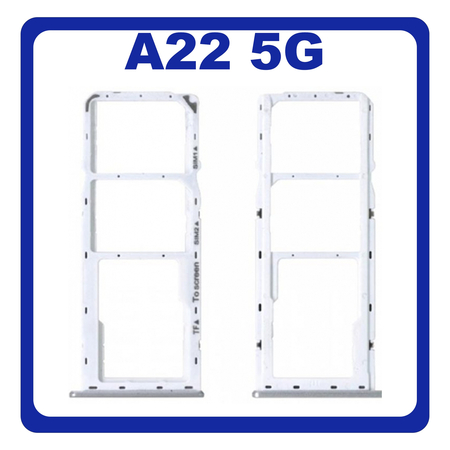 Γνήσιο Original Samsung Galaxy A22 5G A226 (SM-A226B, SM-A226B/DS, SM-A226B/DSN) SIM Card Tray Cover Assy + Micro SD Tray Slot Υποδοχέας Βάση Θήκη Κάρτας SIM Κάλυμμα White Άσπρο GH81-20744A (Service Pack By Samsung)