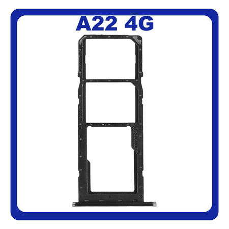 Γνήσια Original Samsung Galaxy A22 4G ​, Galaxy A 22 4G (SM-A225F, SM-A225F/DS) SIM Card Tray + Micro SD Tray Slot Υποδοχέας Βάση Θήκη Κάρτας SIM Black Μαύρο GH98-46654A (Service Pack By Samsung)