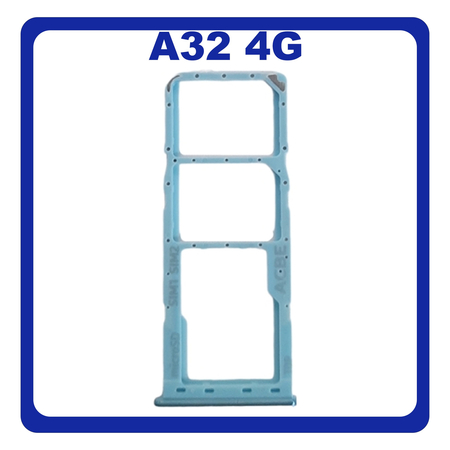 Γνήσια Original Samsung Galaxy A32 4G (SM-A325F, SM-A325F/DS, SM-A325M, SM-A325N) SIM Card Tray + Micro SD Tray Slot Υποδοχέας Βάση Θήκη Κάρτας SIM Awesome Blue Μπλε GH98-46409C​ (Service Pack By Samsung)