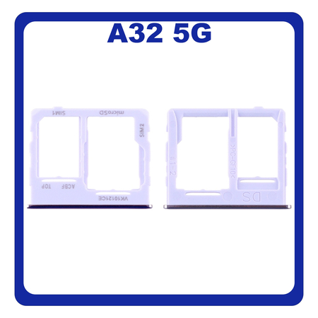 Γνήσια Original Samsung Galaxy A32 5G, A 32 5G (SM-A326B, SM-A326B/DS) SIM Card Tray + Micro SD Tray Slot Υποδοχέας Βάση Θήκη Κάρτας SIM Awesome Violet Βιολετή GH63-19393D​ (Service Pack By Samsung)