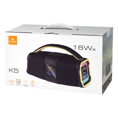 Ηχεἰο Kisonli к3, Bluetooth, Usb, sd, Aux, fm, Rgb, Μαυρο - 22293