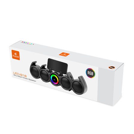 Ηχεἰο Kisonli led-918, Bluetooth, Usb, sd, Rgb, Aux, fm, Μαυρο - 22317
