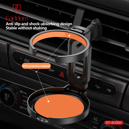 Universal Ποτηροθήκη Earldom et-Eh305, για Αυτοκίνητο, Μαύρο - 17893