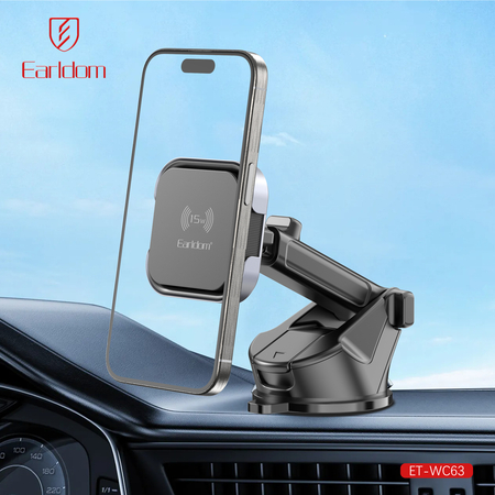 Universal Μαγνητική Βάση Στήριξης Κινητού Earldom et-Wc63, με Ασύρματη Φόρτιση. Μαύρο - 17906
