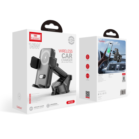 Universal Μαγνητική Βάση Στήριξης Κινητού Earldom et-Wc63, με Ασύρματη Φόρτιση, Μαύρο - 17907