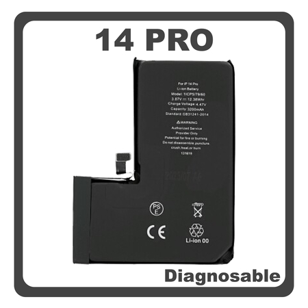 HQ OEM Συμβατό Με Apple iPhone 14 Pro (A2890, A2650) APLONG Battery Li-Ion 3200 mAh Diagnosable Bulk (Premium A+) (1 Year Warranty Για Συνεργατες B2B)