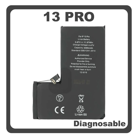 HQ OEM Συμβατό Με Apple iPhone 13 Pro (A2638, A2483) APLONG Battery Μπαταρία Li-Ion 3095 mAh Diagnosable Bulk (Premium A+) (1 Year Warranty Για Συνεργατες B2B)