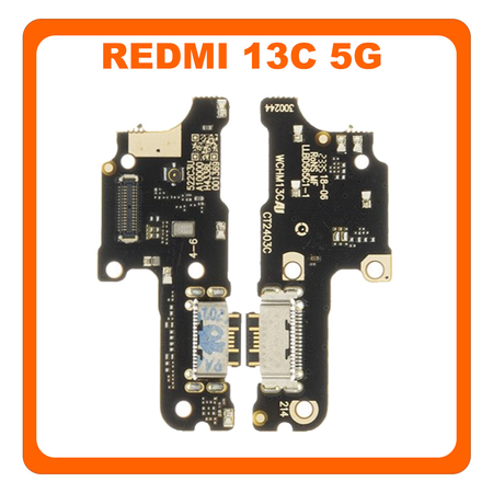 HQ OEM Συμβατό Με Xiaomi Redmi 13C 5G (23124RN87G, 23124RN87I) USB Type-C Charging Dock Connector Flex Sub Board, Καλωδιοταινία Υπό Πλακέτα Φόρτισης + Microphone Μικρόφωνο (Premium A+)