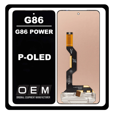 HQ OEM Συμβατό Με Motorola Moto G86 (XT2527-2) / Motorola Moto G86 Power (XT2527-7), P-OLED LCD Display Screen Assembly Οθόνη + Touch Screen Digitizer Μηχανισμός Αφής Black Μαύρο (Premium A+)