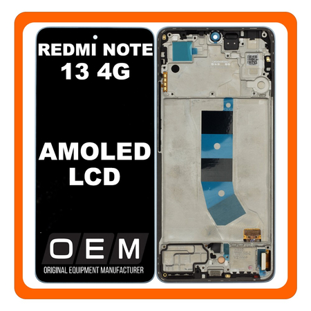 HQ OEM Συμβατό Με Xiaomi Redmi Note 13 4G (23129RAA4G, 23124RA7EO) AMOLED LCD Display Screen Assembly Οθόνη + Touch Screen Digitizer Μηχανισμός Αφής + Frame Bezel Πλαίσιο Σασί Mint Green Πράσινο​ (Premium A+)