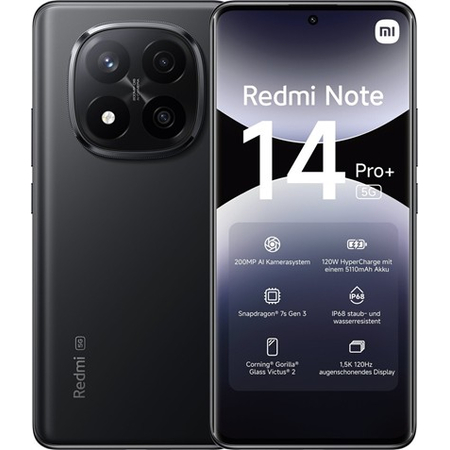 Xiaomi Redmi Note 14 pro + 5g 512gb Rom/12gb ram Midnight Black eu