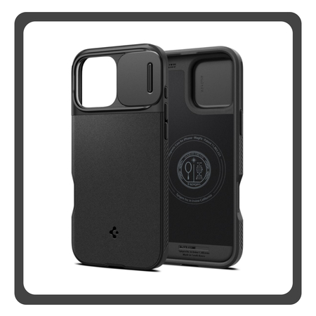 Θήκη Πλάτης - Back Cover, Silicone Σιλικόνη Gray Spigen iPhone 16 Pro Optik Armor Magsafe - Black​