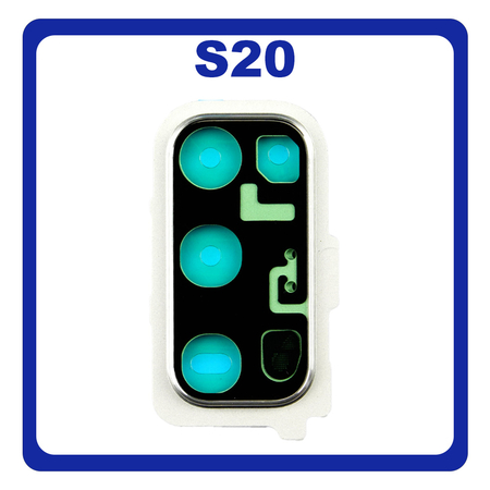 Γνήσια Original Samsung Galaxy S20 (SM-G980, SM-G980F) Deco Camera Frame Πίσω Πλαίσιο Κάμερας White Άσπρο GH98-45072B (Service Pack By Samsung)