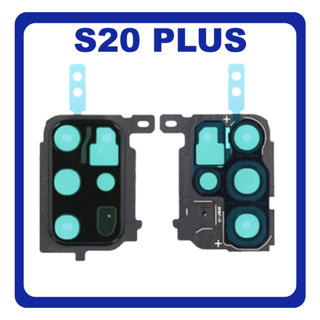 Γνήσια Original Samsung Galaxy S20 Plus (SM-G985, SM-G985F), S20 Plus 5G (SM-G986, SM-G986F) Deco Camera Frame Πίσω Πλαίσιο Κάμερας Black Μαύρο GH98-45004A (Service Pack By Samsung)